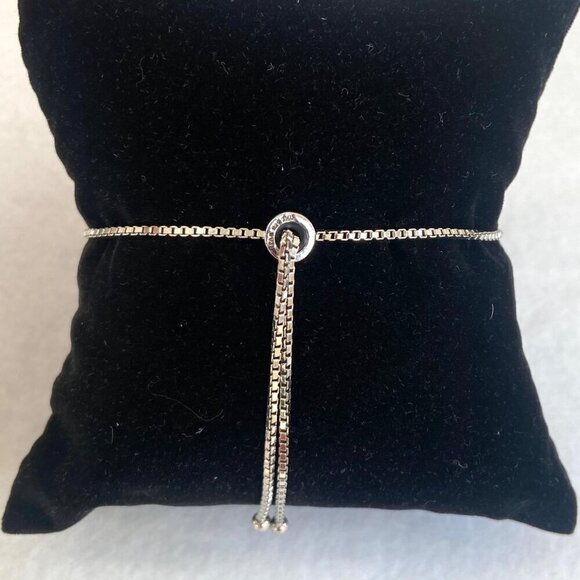 Sterling Silver 925 FAS Oval Blue Topaz XO Bolo Style Box Chain Tennis Bracelet - Picture 6 of 16